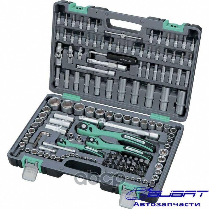 Набор инструмента, 1/4, 3/8, 1/2, Cr-V, S2, усиленный кейс, 151 предмет. STELS 1
