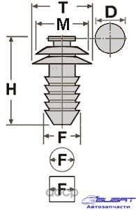 Клипса крепежная на Daihatsu 6777112010000, Lexus-Toyota 6777101010, Isuzu 8942264920, Mazda 992740825 1