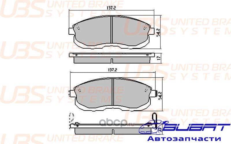 Тормозные колодки NISSAN SENTRA/JUKE/TEANA I/II/TIIDA I/II/SUZUKI SX4 с инд.износа перед. 2