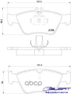 2166404_колодки дисковые передние!\ MB W202 2.3/2.4/2.8/W210 2.0-3.0D 95 1