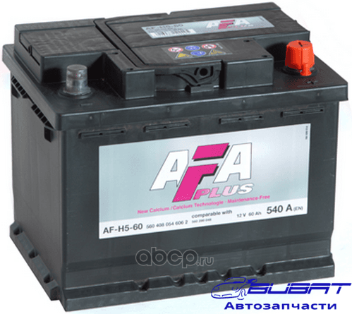 Аккумулятор AFA PLUS 60 А/ч 560 408 054 обратная R+ EN 540A 242x175x190 AF-H5-60 AF-H5-60 1