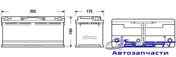 Батарея аккумуляторная 110А/ч 850А 12В обратная полярн. стандартные клеммы 2