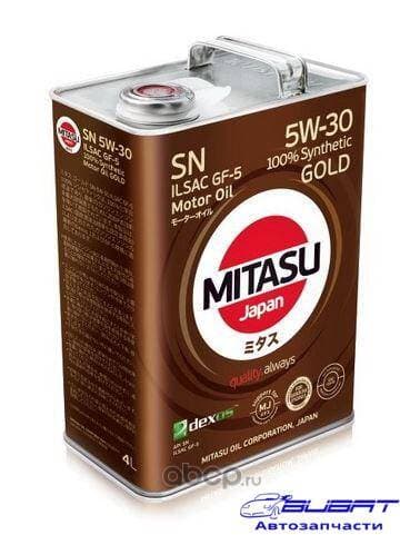 Масло моторное MITASU GOLD SN 5W-30 ILSAC GF-5 100 Synthetic 4л Полностью синтетическое низковязкое ресурсосберегающее моторное масло.ZDDP anti-wear 1