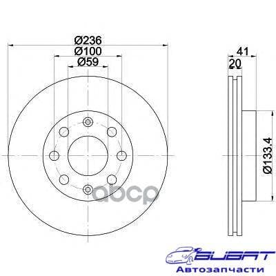 92133403_диск тормозной передний!\ Daewoo Kalos 1.2/1.4 02 1