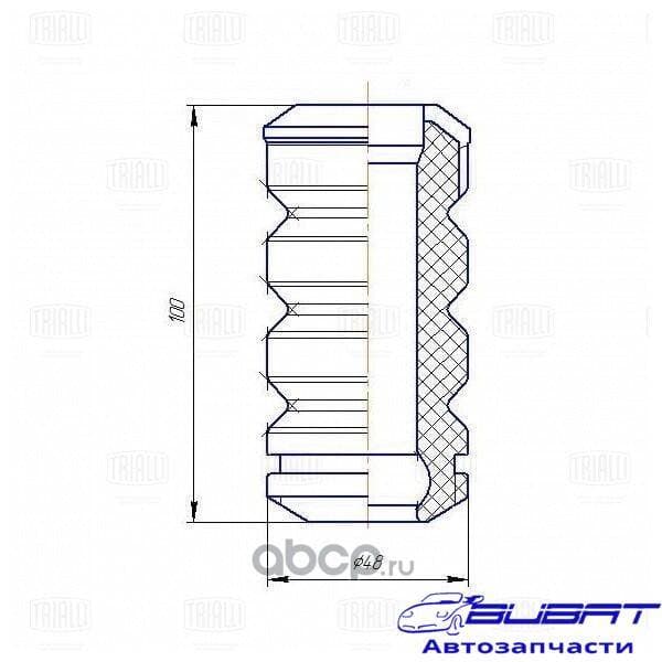 Буфер (отбойник) для а/м Лада 1119 Kalina (перед. стойки кмпл. отбойник 1 шт.+кожух 1 шт.) PUR (BCS 0133) 2