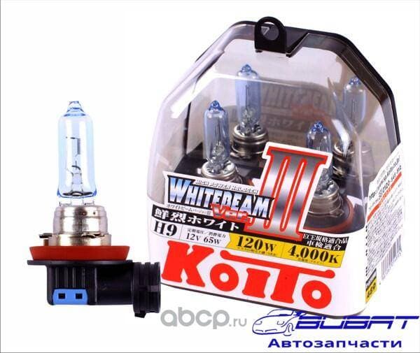 H9 ЛАМПА ВЫСОКОТЕМПЕРАТУРНАЯ KOITO WHITEBEAM, КОМПЛЕКТ 2 ШТ. 1