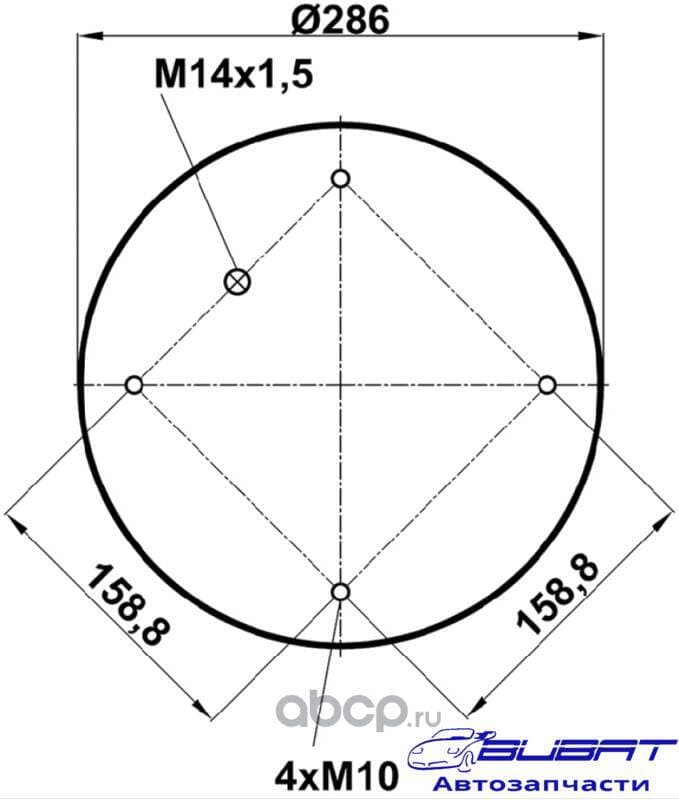 Воздушная подушка (опора пневматическая) SCANIA 3 SERIES с металлическим стаканом 2