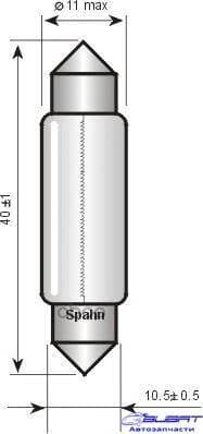 Лампа накаливания, фонарь освещения номерного знака 1