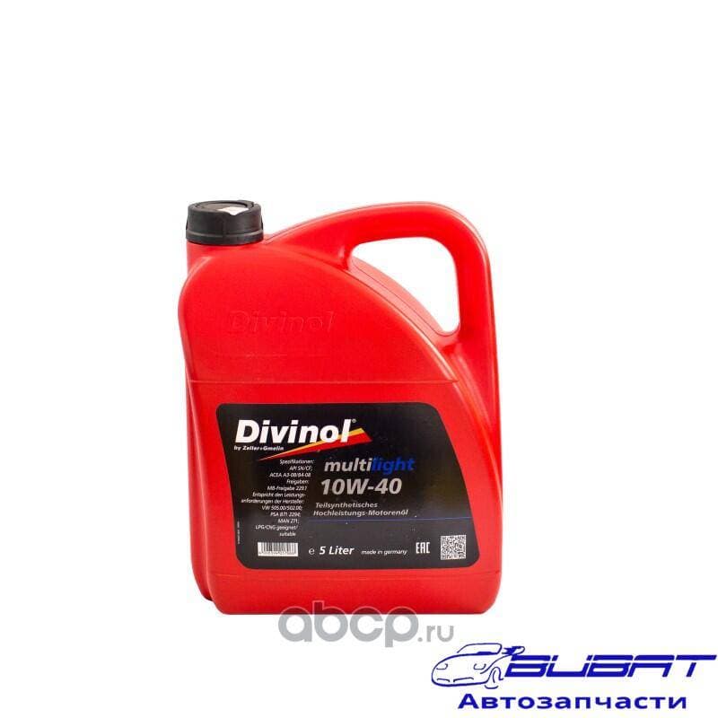 Масло мотор. полусинт. DIVINOL Multilight 10w-40 API SNCF, ACEA A3B4 - 5 л. 3 1