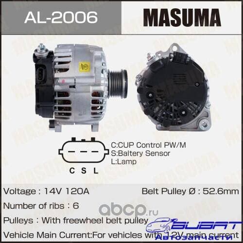 Генератор MASUMA, NISSAN / QR25DE (14V/120A) 1