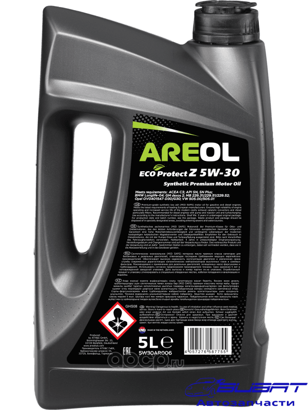 Масло моторное синт.5W-30 ECO Protect Z ACEA C3,API SN,MB 229.51/229.52,VW 505.00/505.01 5л 1