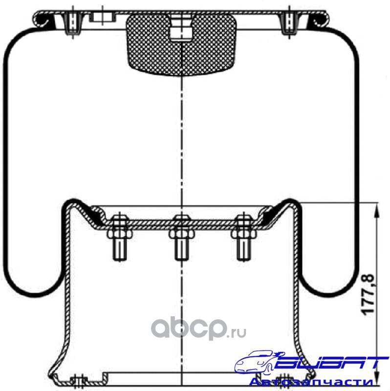 Воздушная подушка (опора пневматическая) SCANIA 3 SERIES с металлическим стаканом 5