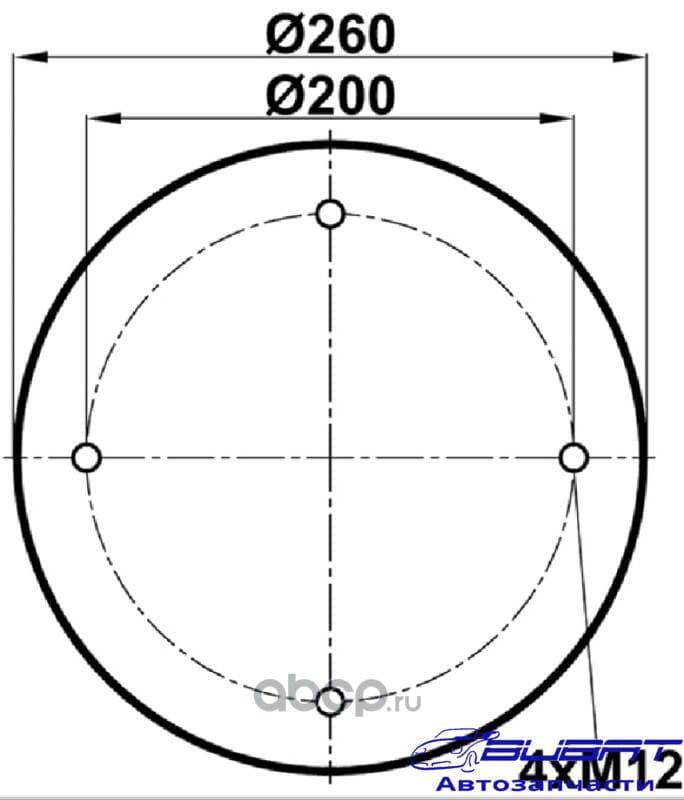 Воздушная подушка (опора пневматическая) SCANIA 3 SERIES с металлическим стаканом 3
