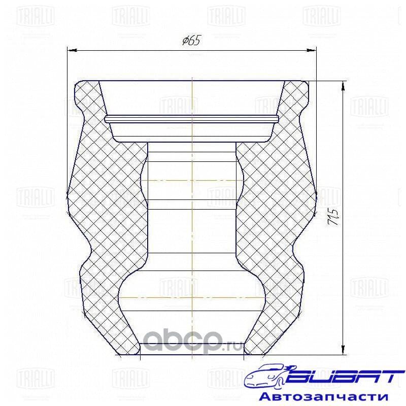 Буфер (отбойник) для а/м Hyundai Solaris (10-)/Rio (10-) (задн. аморт. 1 шт.) PUR (BC 0882) 2