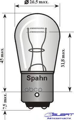 Лампа накаливания, фонарь сигнала тормож./ задний габ. огонь 1