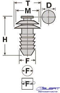 Клипса крепежная на GM-Pontiac 88970345, Lexus-Toyota 9046710167 2