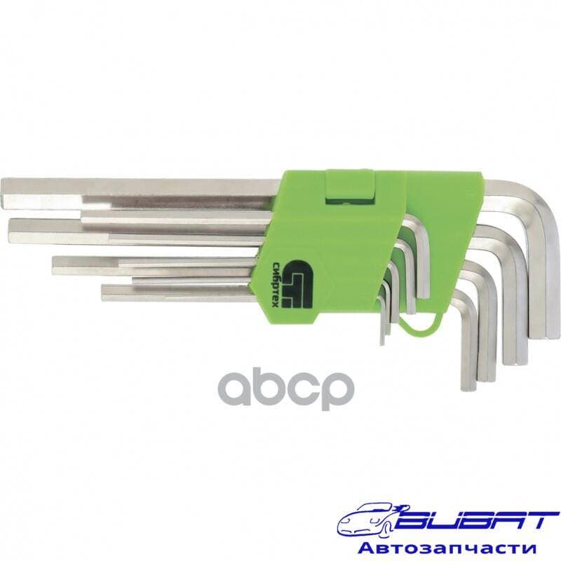 Набор ключей имбусовых Tamper-Torx, 9 шт: TTT10-T50, 45x, закаленные, удлиненные, никель. СИБРТЕХ 1