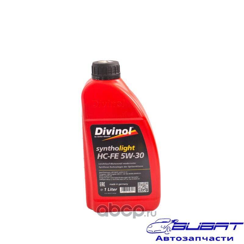Масло мотор. синт. DIVINOL Syntholight HC-FE 5w-30 API SN, ACEA C3, MB 229.51, BMW LL-04 - 1 л. 12 1