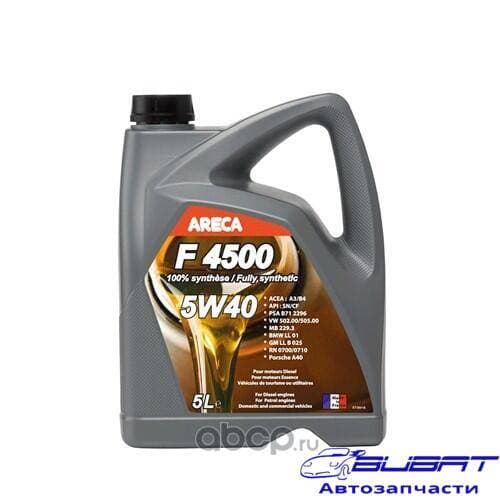 Масло моторное синтетическое Areca F4500 ESSENCE 5W40 4 л. 1