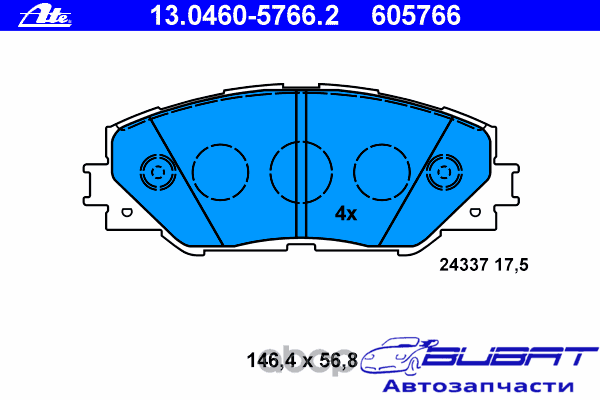 13.0460-5766.2_=1234 00=224575 SBS !колодки дисковые п.\ Toyota RAV IV 2.0VVT-i/2.2D-4D 06 2